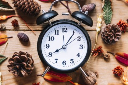 Orologio con sfondo autunnale