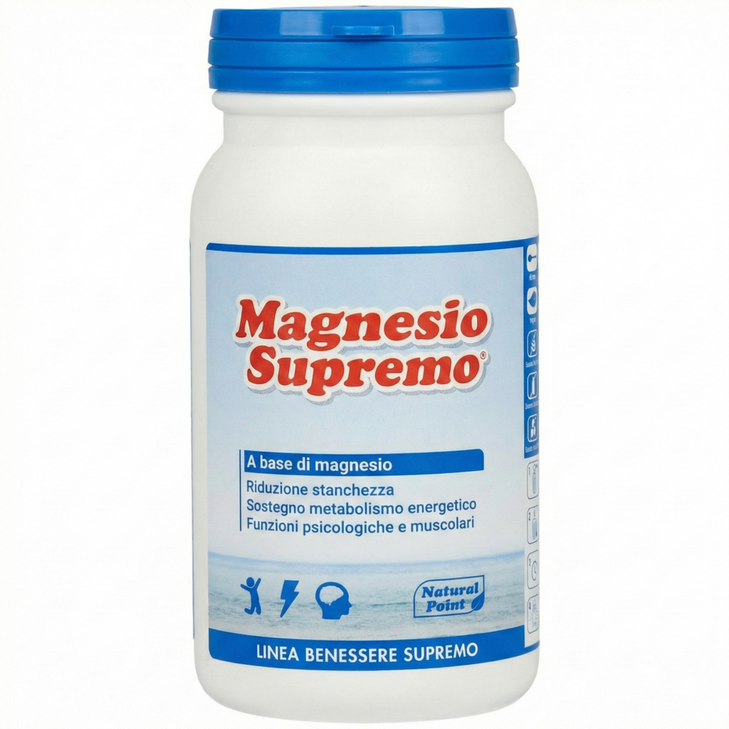 Magnesio Supremo Natural Point integratore per stanchezza e benessere ormonale donna 40 anni